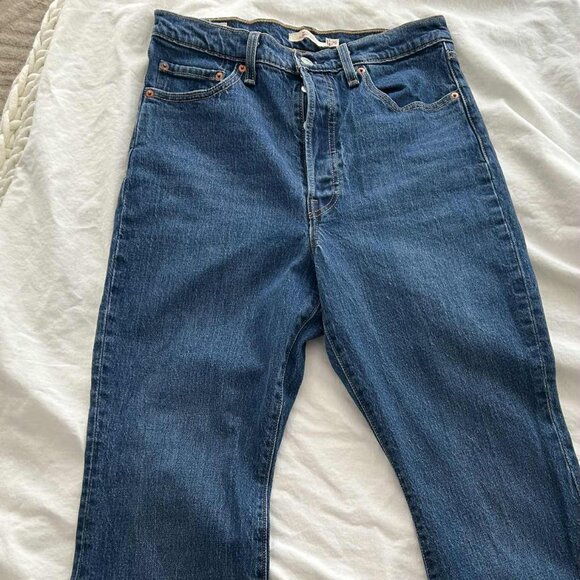 Levi’s Premium Indigo Blue Denim Ribcage Boot Jeans Button Fly High Rise – US 29 - Picture 2 of 8